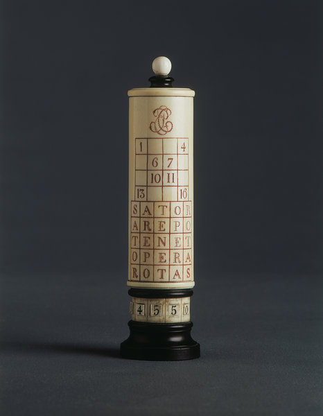 A Very Rare Early Victorian Ivory and Ebony Revolving Calculating Device